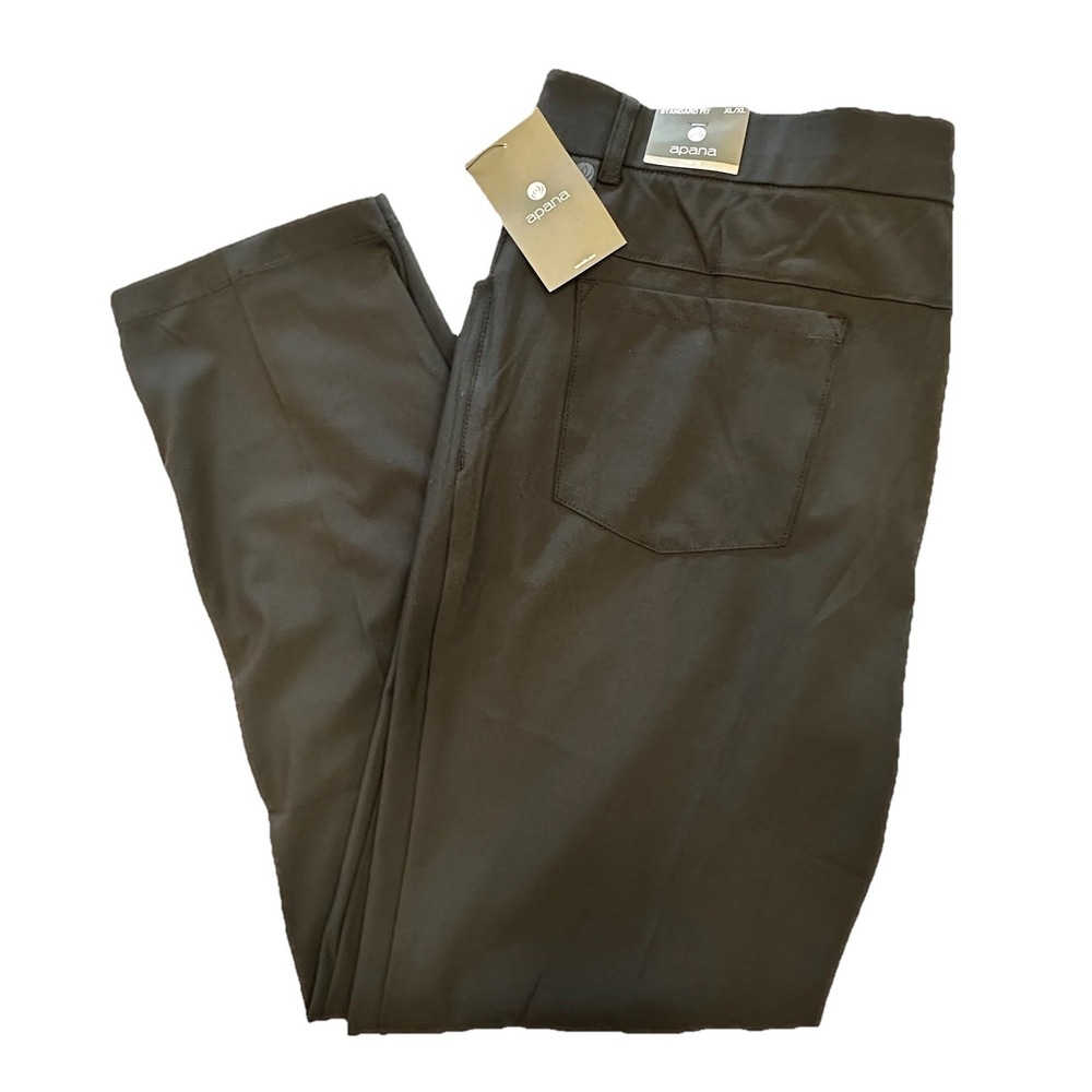 Apana Mens Standard Fit Performance Pants Black MA4487 Size XL NWT